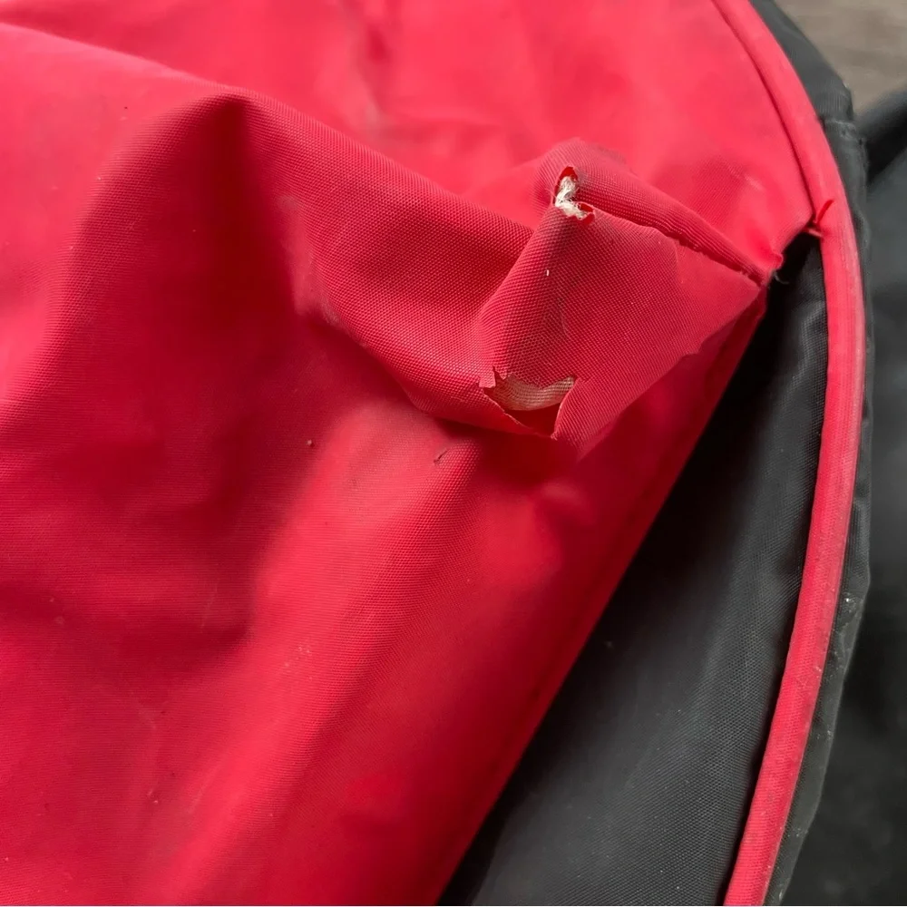 Vintage 90's Chicago Bulls Duffle Bag NBA Red Black 20” x 10”